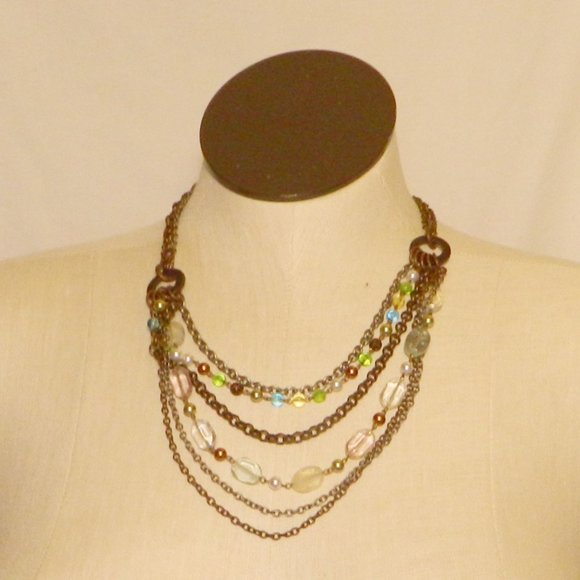 Longaberger So Rachel Multi Strand/Multi Media Layered Necklace EUC! - Picture 2 of 5
